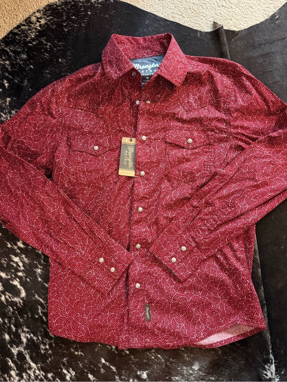 Wrangler Retro Red Printed Long-Sleeve Western Shirt
